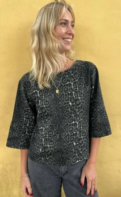Say INA Copenhagen Bluse - Lara - Grey Leopard
