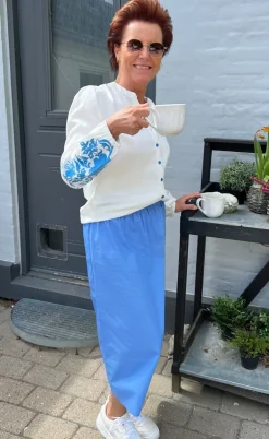 Say INA Copenhagen Bluse - Molly - Off White w. Blue