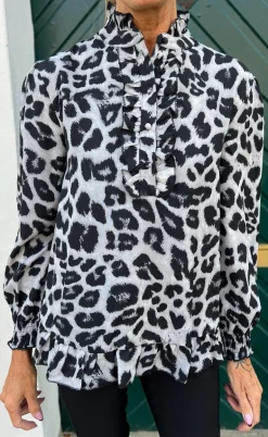 Say INA Copenhagen Bluse - Pia - Grey Leopard