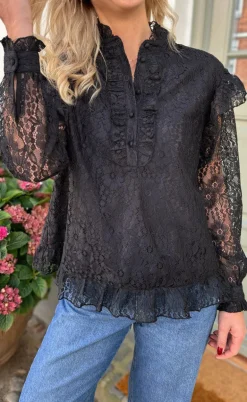 Say INA Copenhagen Bluse - Pia Lace - Black