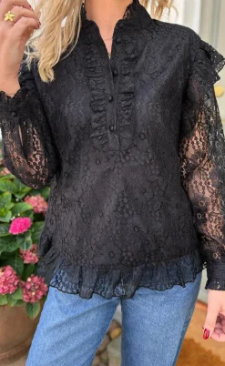 Say INA Copenhagen Bluse - Pia Lace - Black