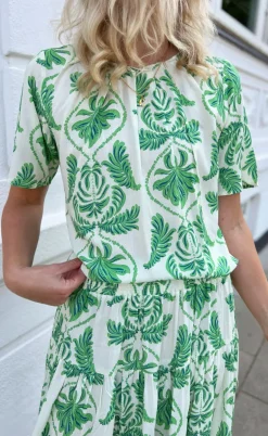 Say INA Copenhagen Bluse - Vicky - White/Green Paisley