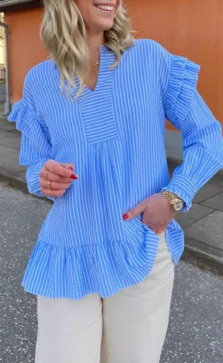 Say INA Copenhagen Bluse - Wilja - Blue Striped