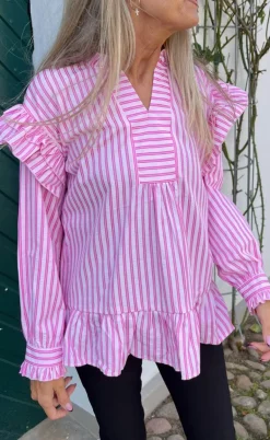 Say INA Copenhagen Bluse - Wilja - Pink Striped