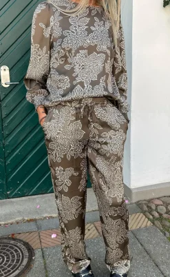 Say INA Copenhagen Bukser - Ida - Dark Brown Flower