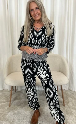 Say INA Copenhagen Bukser - Tora - Black/White Paisley