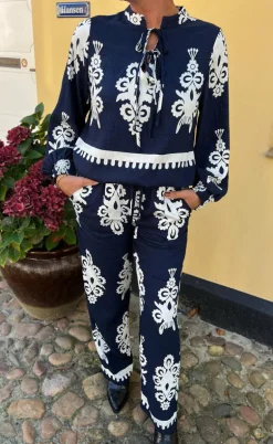 Say INA Copenhagen Bukser - Tora - Navy Blue Paisley