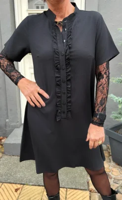 Say INA Copenhagen Kjole - Flora - Black