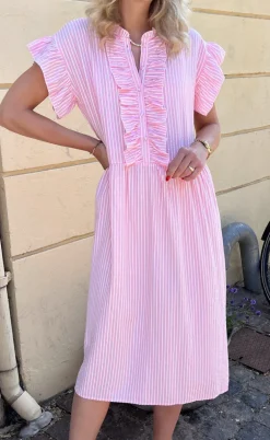 Say INA Copenhagen Kjole - Amelia - Pink Striped
