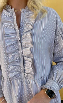 Say INA Copenhagen Kjole - Emilie - Grey Striped