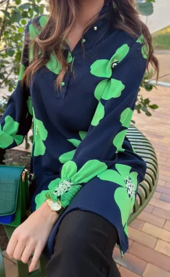 Say INA Copenhagen Kjole - Augusta - Green Flower