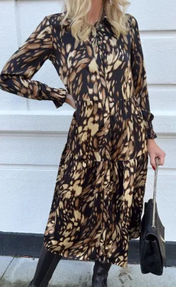 Say INA Copenhagen Kjole - Anna - Black/Brown Print