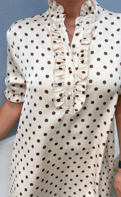 Say INA Copenhagen Kjole - Philine - Beige Dots