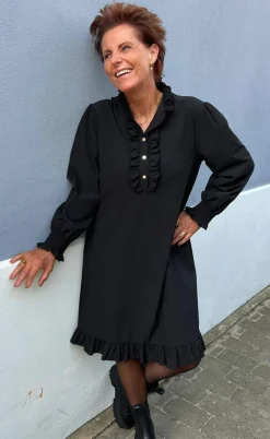 Say INA Copenhagen Kjole - Pia - Black W. Gold Buttons