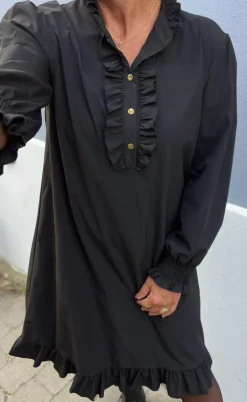 Say INA Copenhagen Kjole - Pia - Black W. Gold Buttons