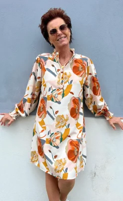 Say INA Copenhagen Kjole - Augusta - White Big Flower