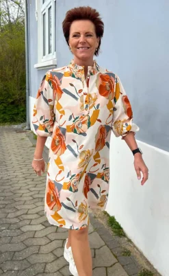 Say INA Copenhagen Kjole - Augusta - White Big Flower