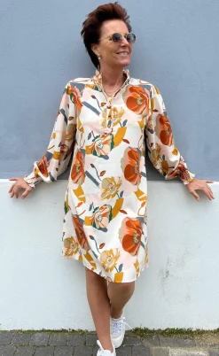 Say INA Copenhagen Kjole - Augusta - White Big Flower