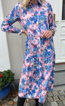 Say INA Copenhagen Kjole - Anna - Blue Flower