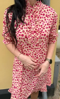 Say INA Copenhagen Kjole - Philine - Pink / Red Flowers