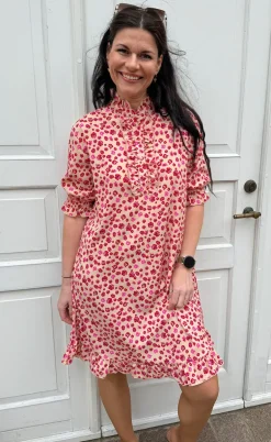 Say INA Copenhagen Kjole - Philine - Pink / Red Flowers