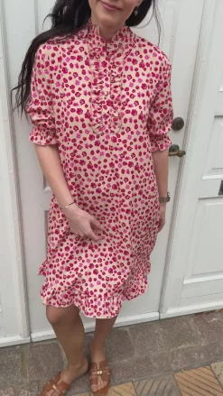 Say INA Copenhagen Kjole - Philine - Pink / Red Flowers