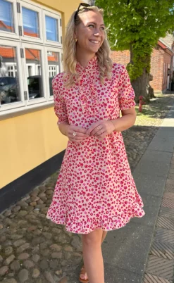 Say INA Copenhagen Kjole - Philine - Pink / Red Flowers