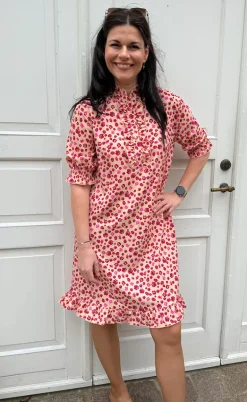 Say INA Copenhagen Kjole - Philine - Pink / Red Flowers