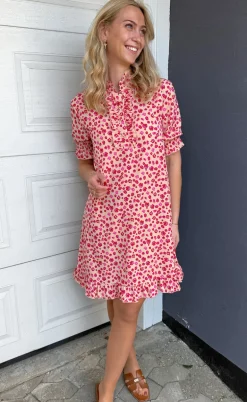 Say INA Copenhagen Kjole - Philine - Pink / Red Flowers