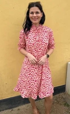 Say INA Copenhagen Kjole - Philine - Pink / Red Flowers