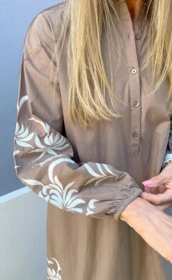 Say INA Copenhagen Kjole - Tilde - Light Brown W. Embroidery