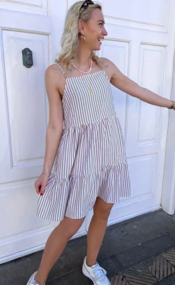 Say INA Copenhagen Kjole - Sisi - Brown White Stripe