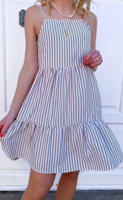 Say INA Copenhagen Kjole - Sisi - Brown White Stripe