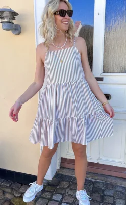 Say INA Copenhagen Kjole - Sisi - Brown White Stripe