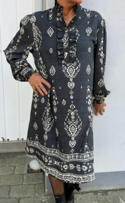 Say INA Copenhagen Kjole - Paulina - Antracit W. Paisley