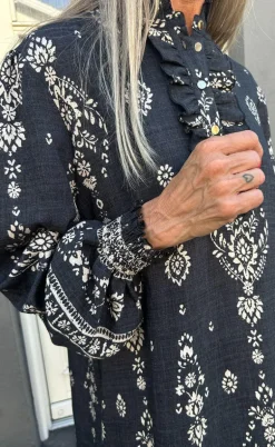 Say INA Copenhagen Kjole - Paulina - Antracit W. Paisley