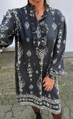 Say INA Copenhagen Kjole - Paulina - Antracit W. Paisley