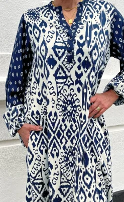 Say INA Copenhagen Kjole - Helena - Creme / Blue