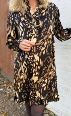 Say INA Copenhagen Kjole - Pia - Black / Brown Print