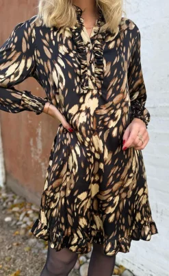 Say INA Copenhagen Kjole - Pia - Black / Brown Print