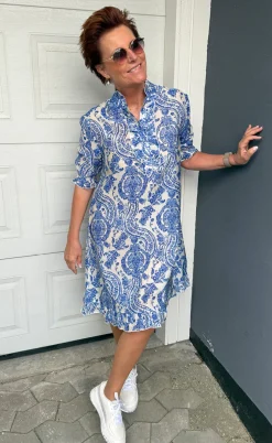 Say INA Copenhagen Kjole - Philine - Blue Paisley