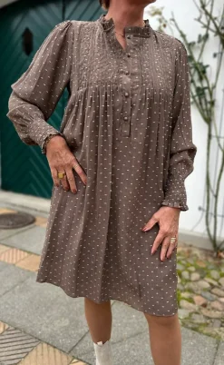 Say INA Copenhagen Kjole - Natalia - Dark Brown W. Dots