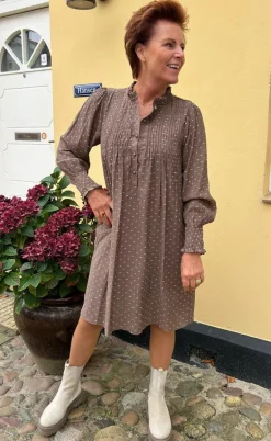 Say INA Copenhagen Kjole - Natalia - Dark Brown W. Dots