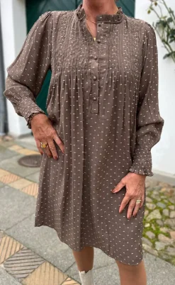 Say INA Copenhagen Kjole - Natalia - Dark Brown W. Dots