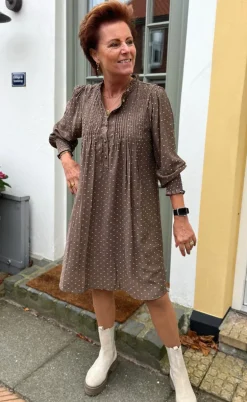Say INA Copenhagen Kjole - Natalia - Dark Brown W. Dots
