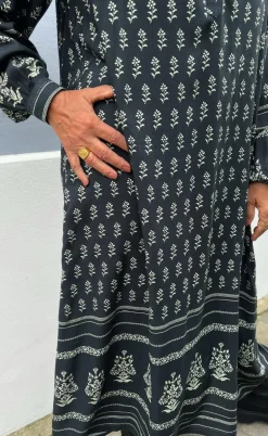 Say INA Copenhagen Kjole - Camma - Black W. Print