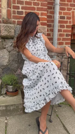 Say INA Copenhagen Kjole - Lilja Bow Dress - Light Blue W. Black Bows