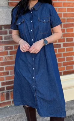 Say INA Copenhagen Kjole - Detia Summer - Denim Blue