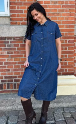 Say INA Copenhagen Kjole - Detia Summer - Denim Blue