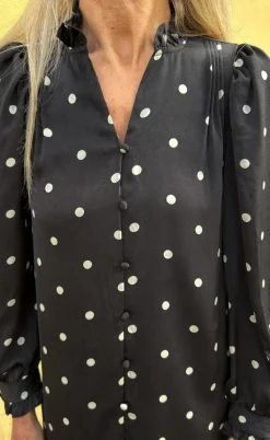 Say INA Copenhagen Kjole - Tiki - Black W. White Dots